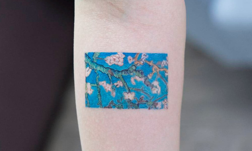tatuajes de almendro en flor de van gogh 16