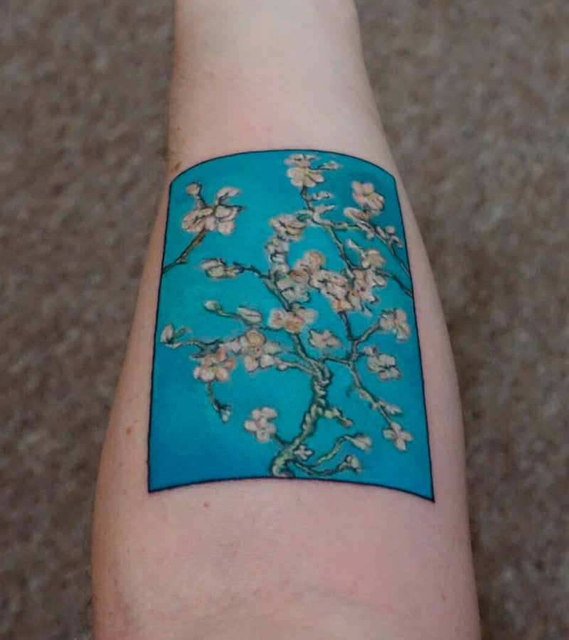 tatuajes de almendro en flor de van gogh 3