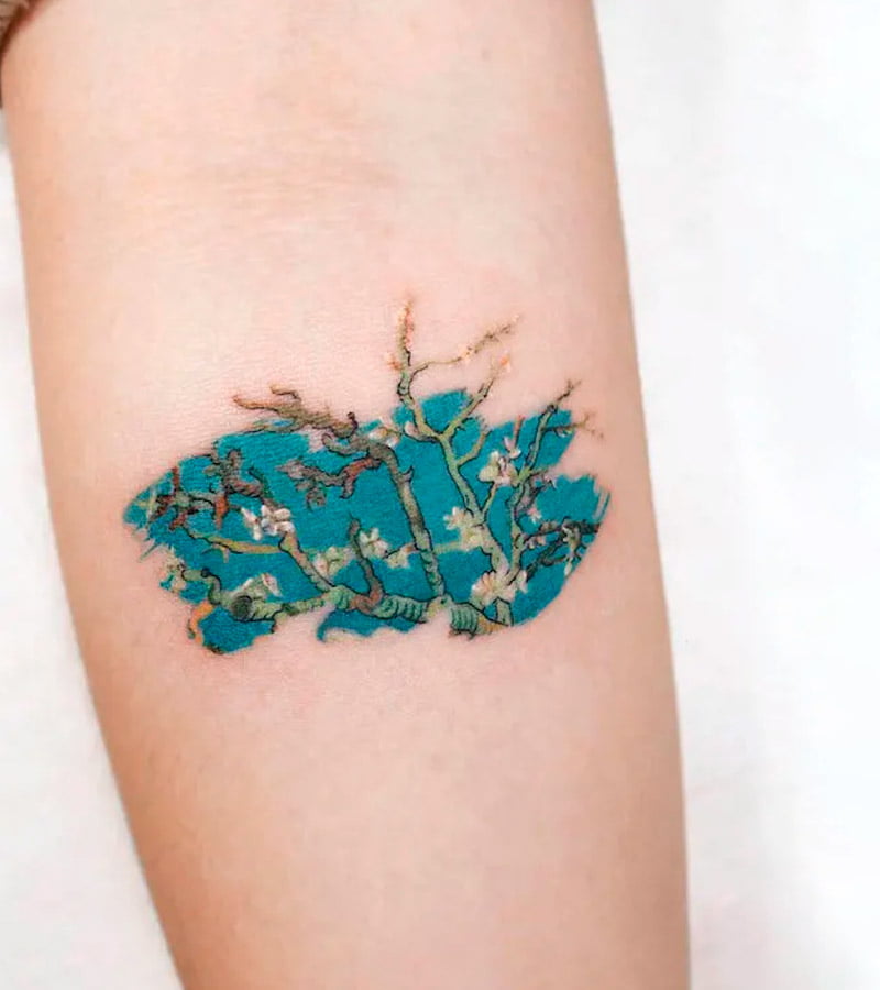tatuajes de almendro en flor de van gogh 6
