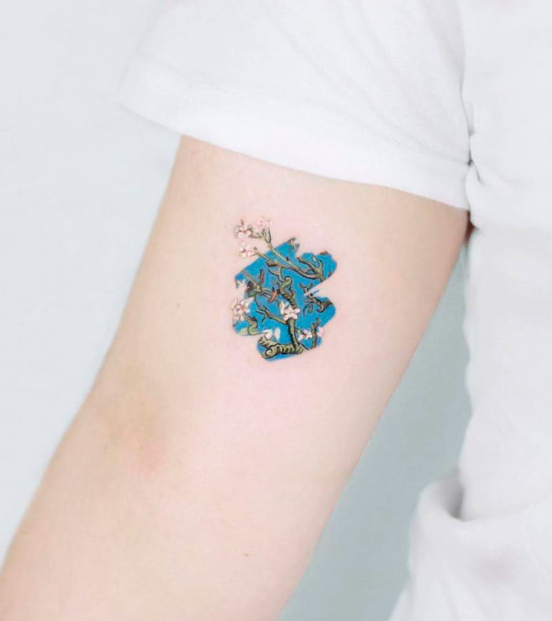 tatuajes de almendro en flor de van gogh 7