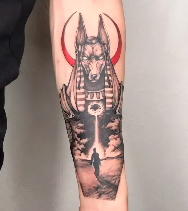tatuajes de anubis en el brazo 3