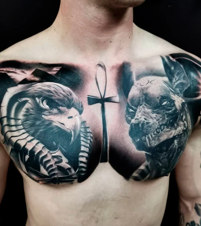 tatuajes de anubis en el pecho 6