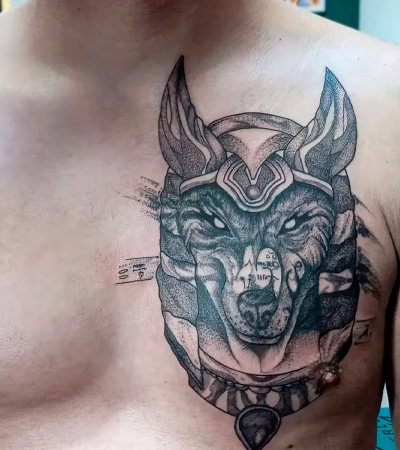 tatuajes de anubis en el pecho 7