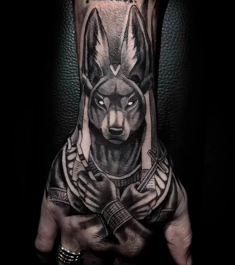 tatuajes de anubis en la mano 3