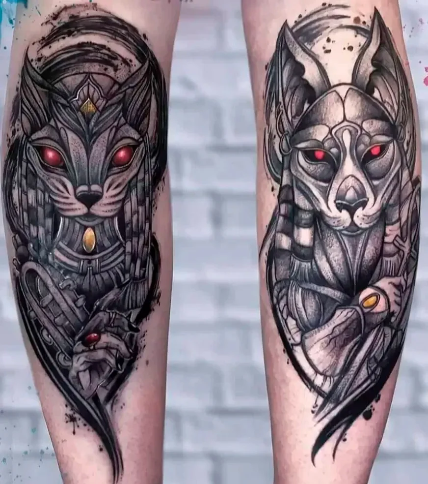 tatuajes de anubis y bastet 4