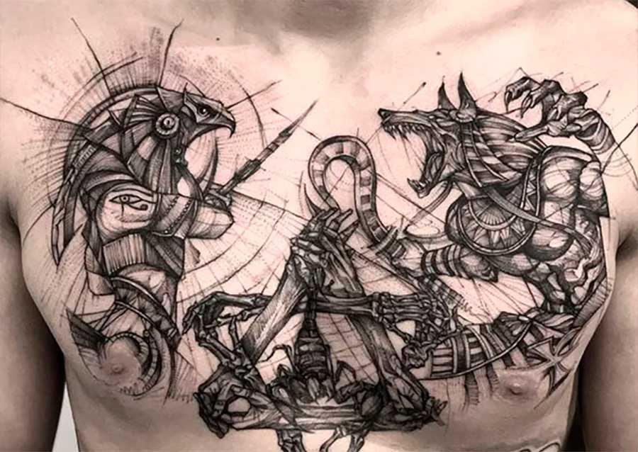 tatuajes de anubis y horus 3