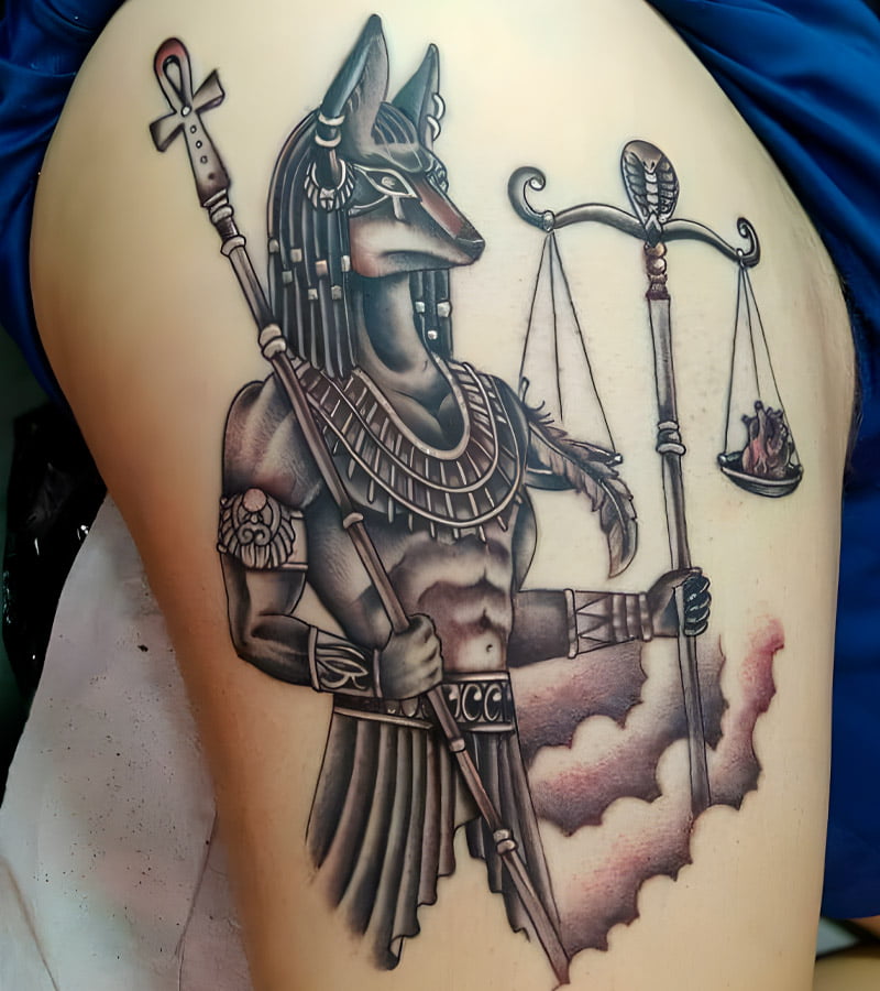 Tatuajes de balanza de Anubis