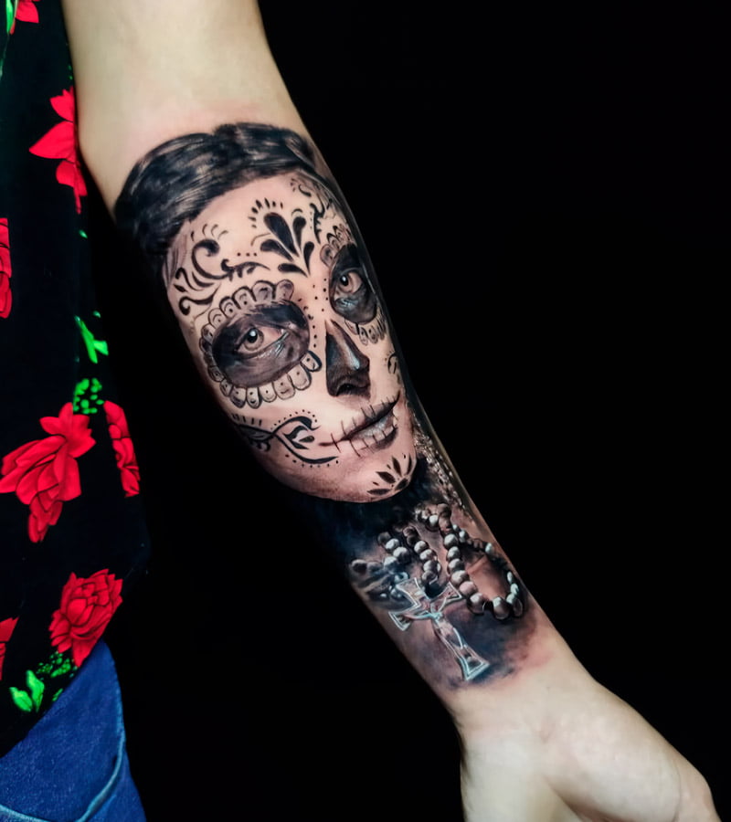 tatuajes de catrina en el brazo 2
