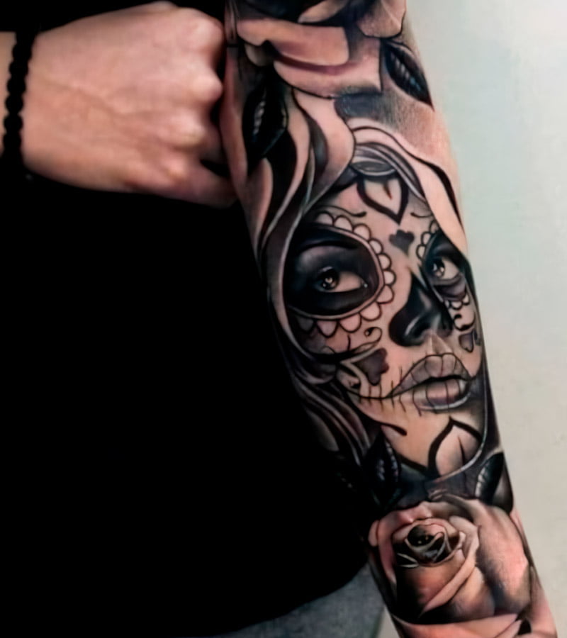 tatuajes de catrina en el brazo 3