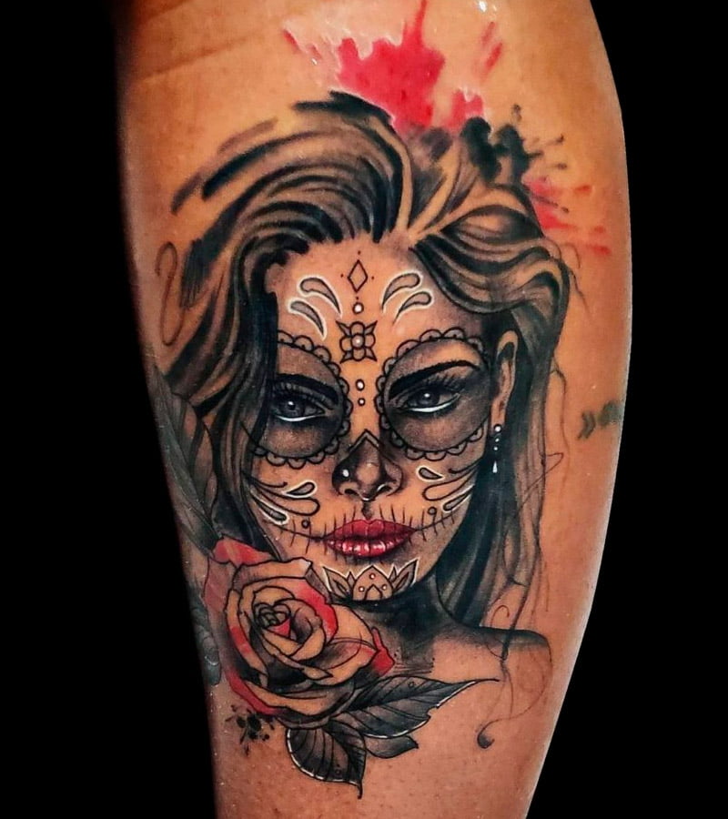 tatuajes de catrinas con rosas 15