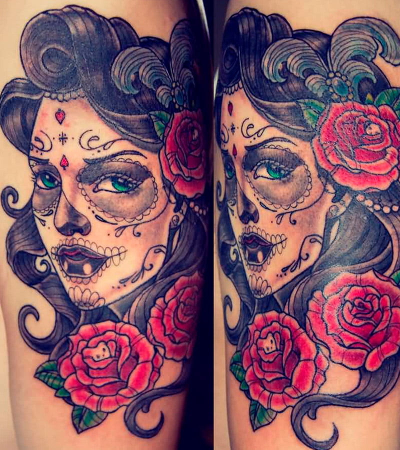 tatuajes de catrinas con rosas 5
