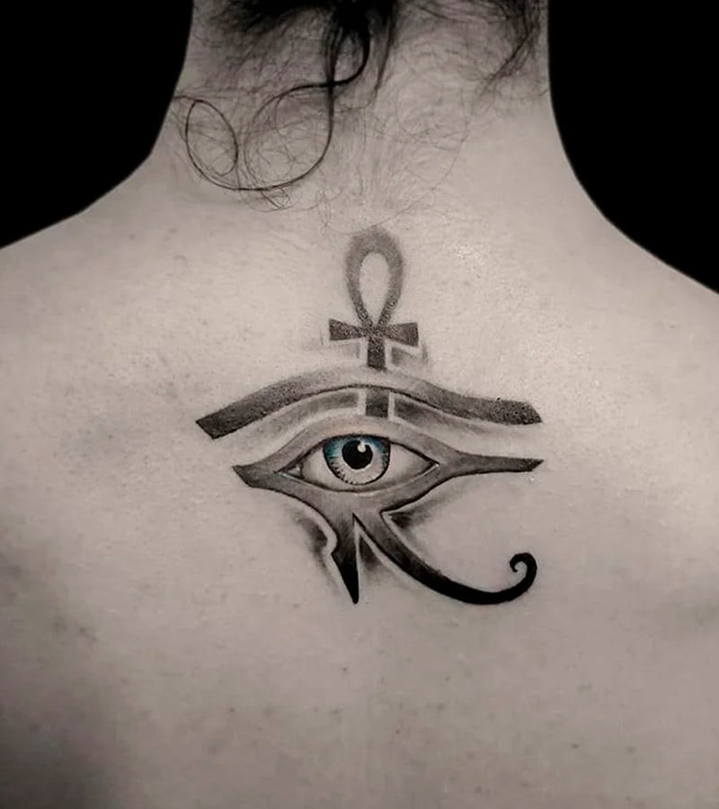 tatuajes de cruz egipcia y ojo de horus 16
