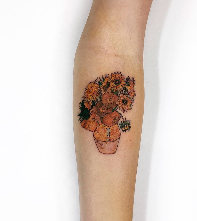 tatuajes de girasoles de van gogh 5