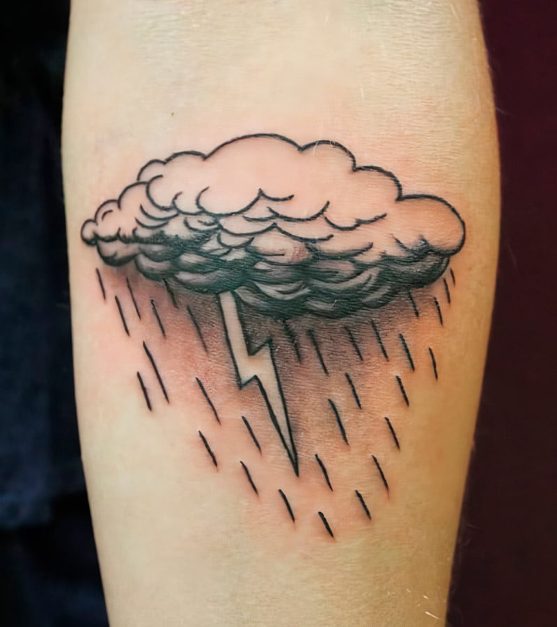 Tatuajes de nubes con rayos