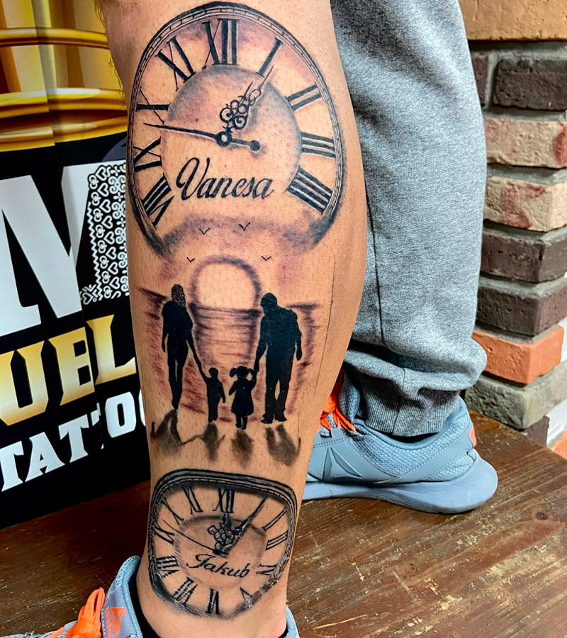 tatuajes de padre e hijo con reloj 4