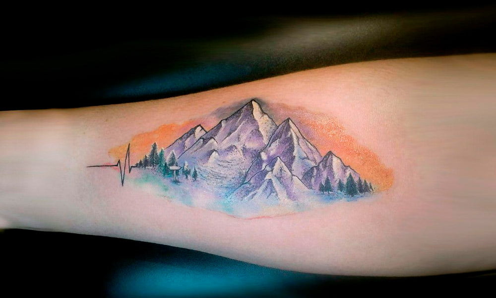 tatuajes de paisajes con montanas 1