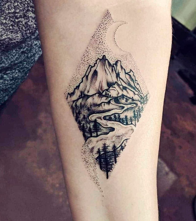 tatuajes de paisajes con montanas 12