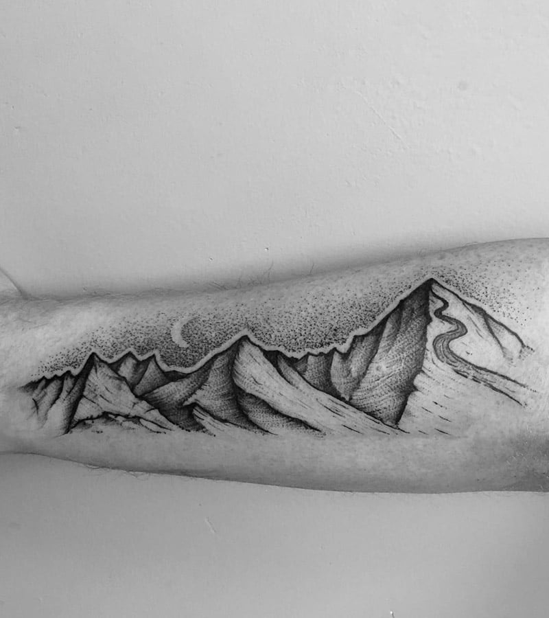 tatuajes de paisajes con montanas 14