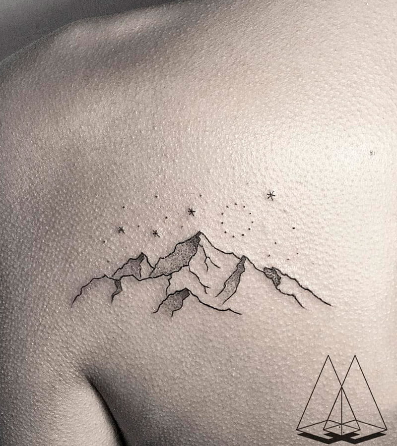 tatuajes de paisajes con montanas 16