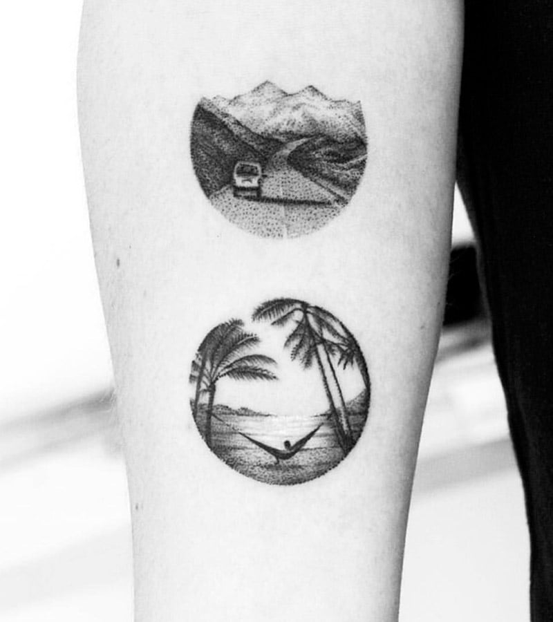 tatuajes de paisajes de playas 11