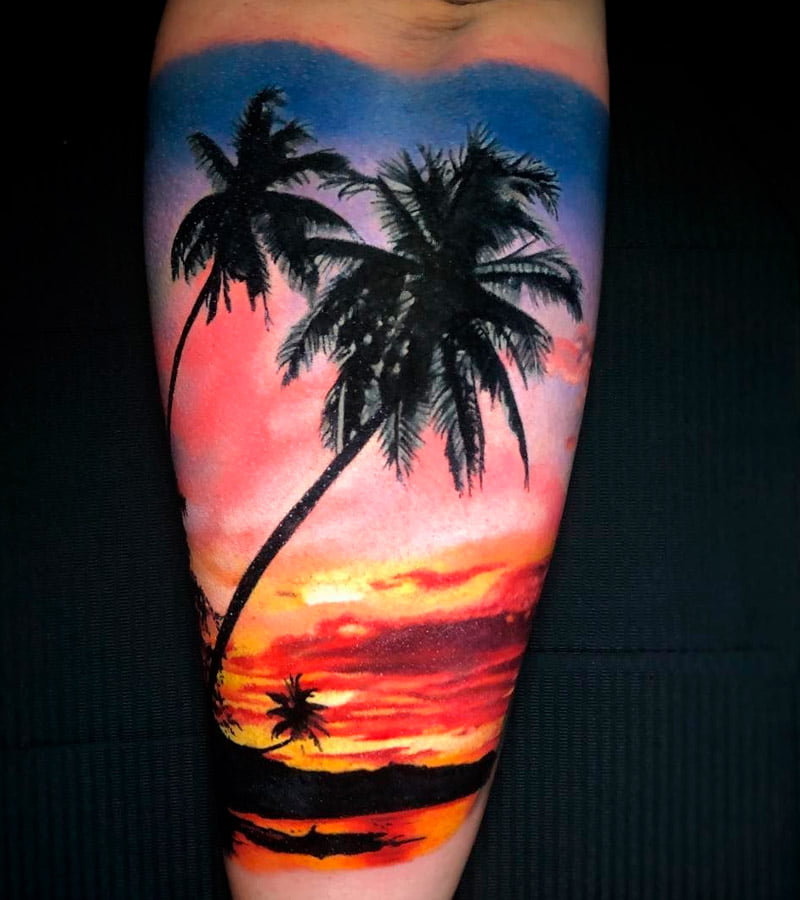 tatuajes de paisajes de playas 12