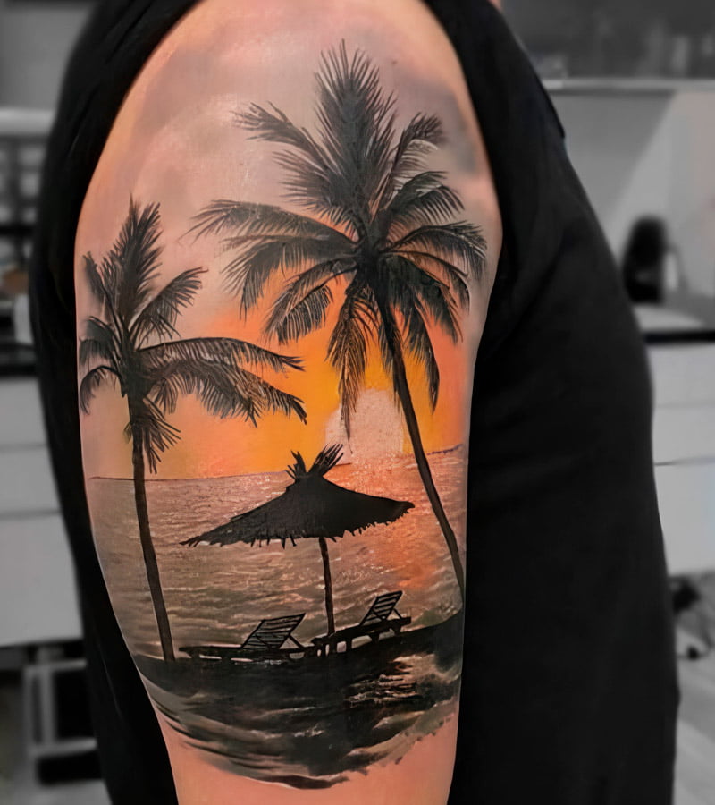 tatuajes de paisajes de playas 3