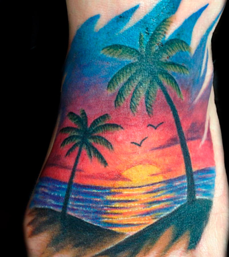 tatuajes de paisajes de playas 4