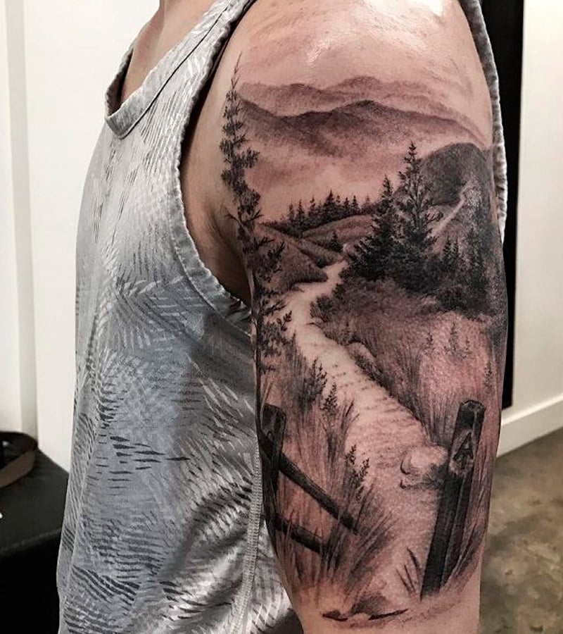 tatuajes de paisajes en el brazo 3