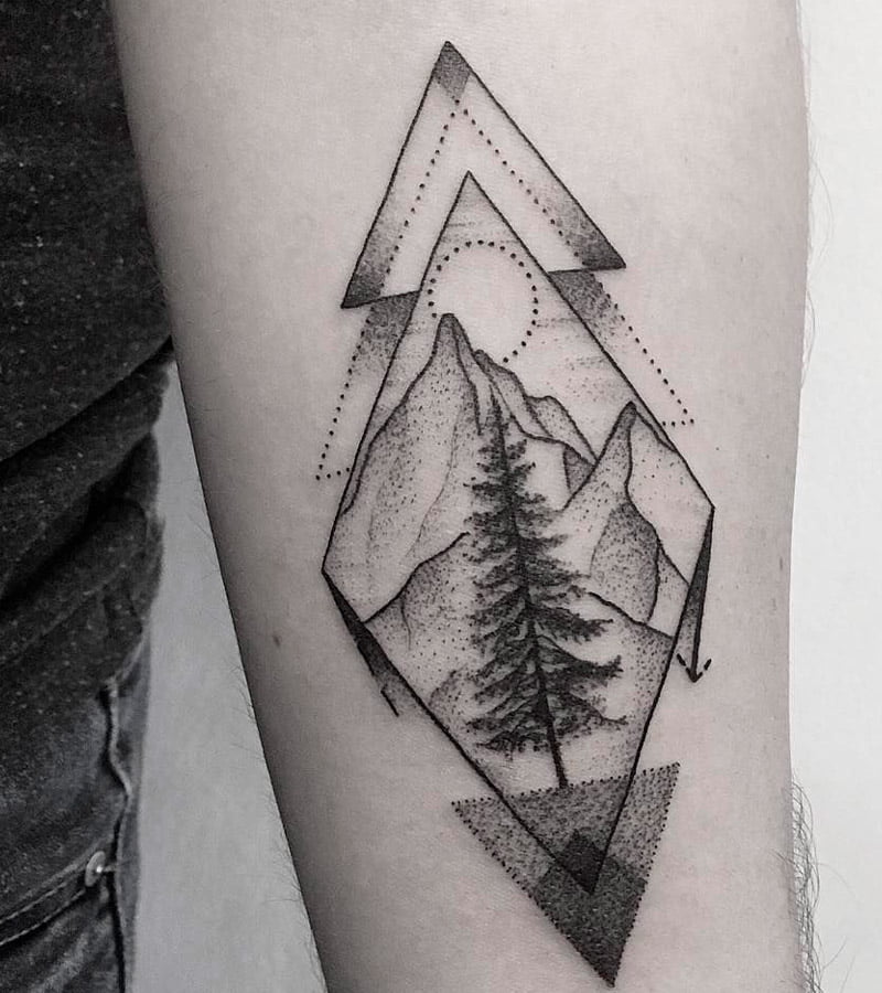 tatuajes de paisajes geometricos 1