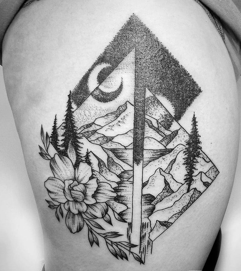 tatuajes de paisajes geometricos 4