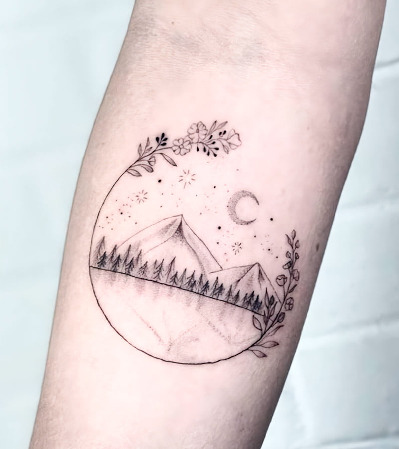 tatuajes de paisajes minimalistas 7