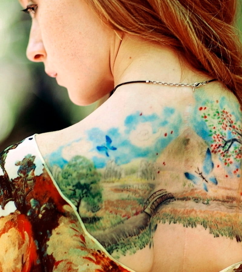 tatuajes de paisajes para mujeres 7
