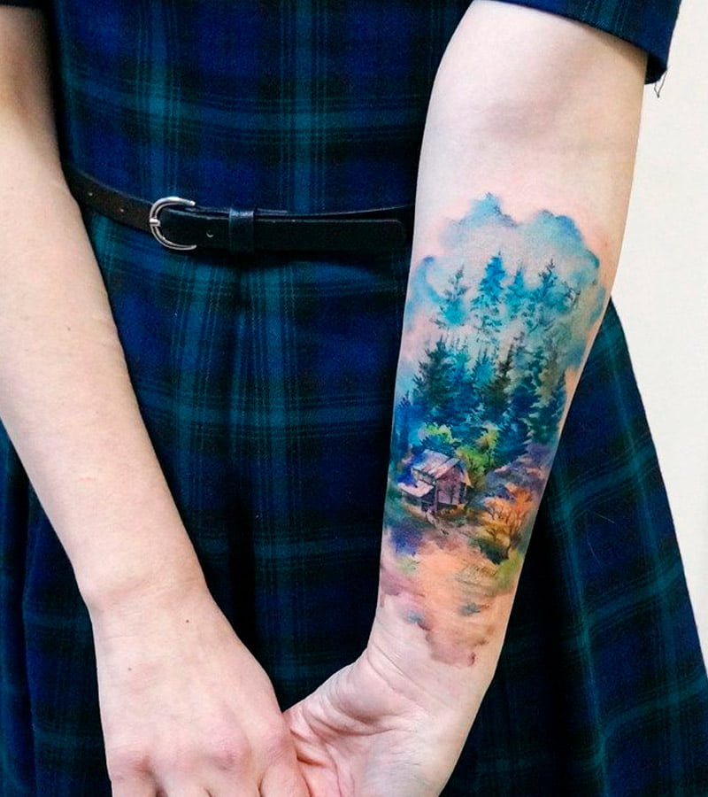 tatuajes de paisajes para mujeres 9