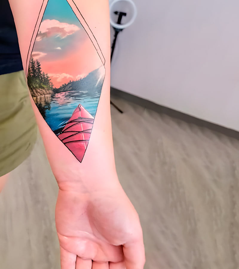 tatuajes de paisajes realistas a color 10
