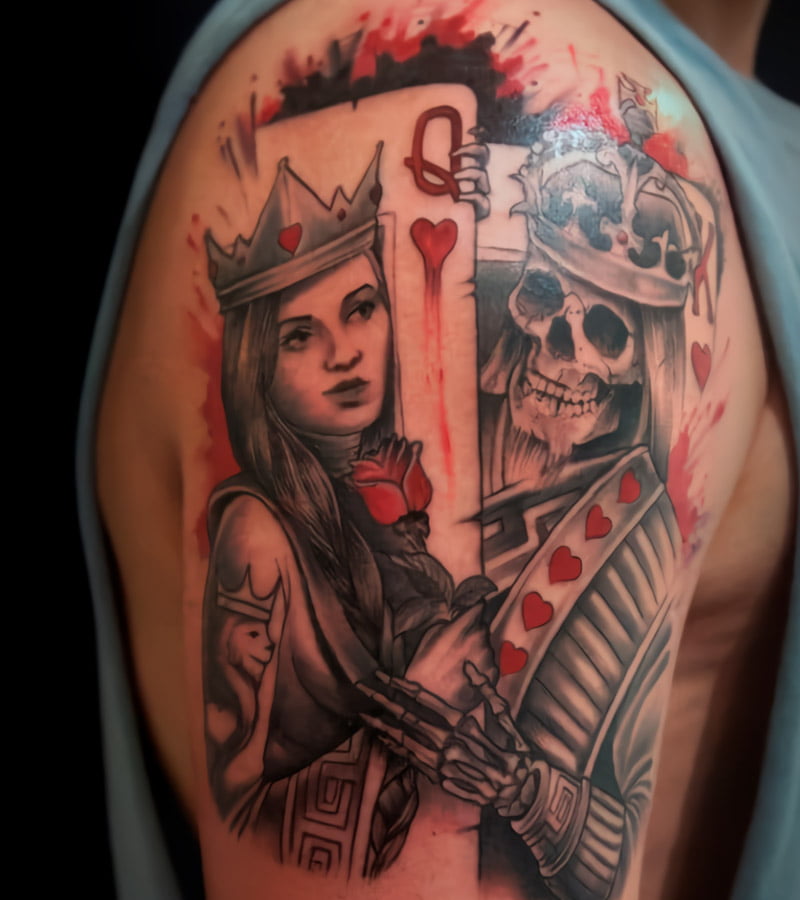 tatuajes de poker de rey y reina 1