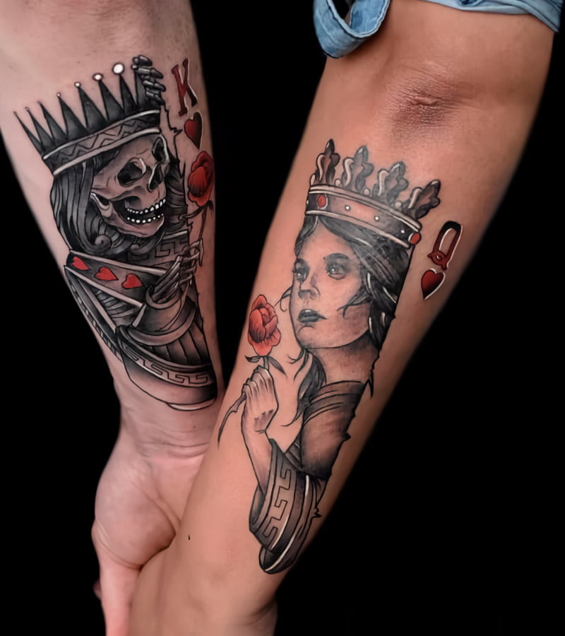 tatuajes de poker de rey y reina 2