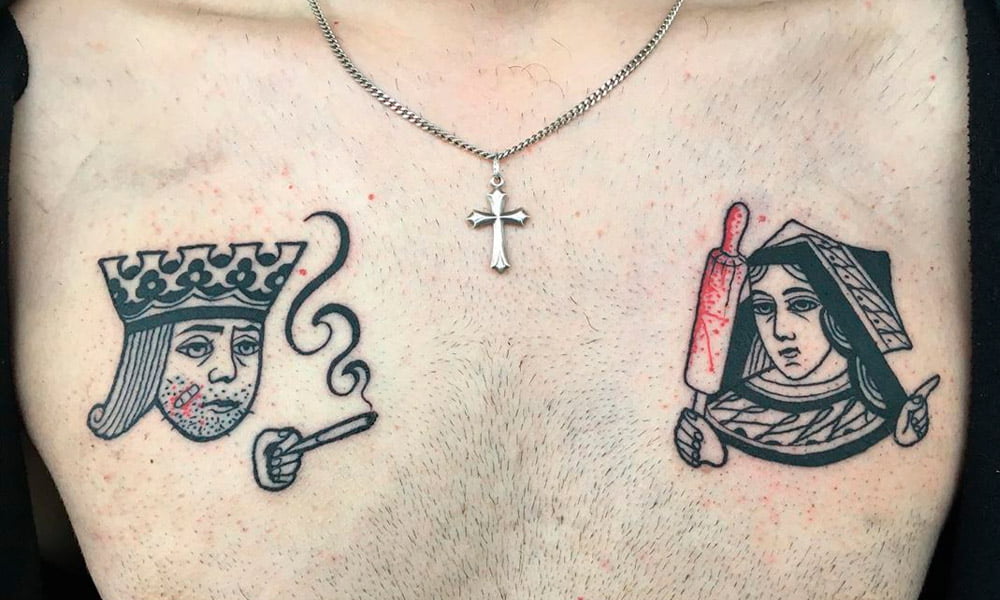 tatuajes de poker de rey y reina 6