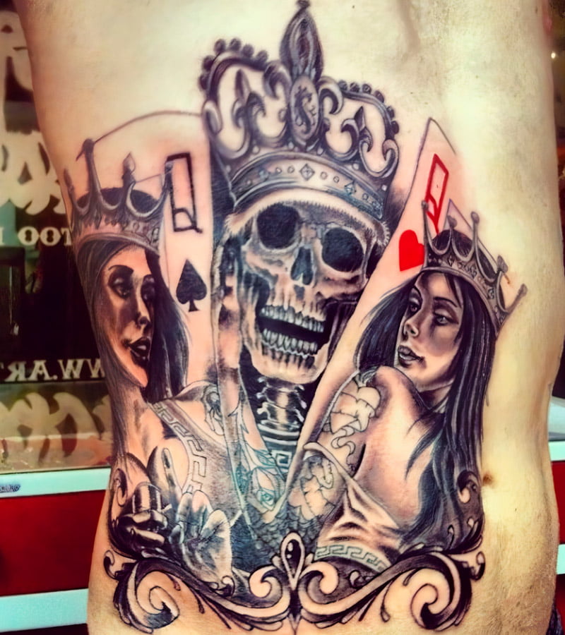 tatuajes de poker de rey y reina 7