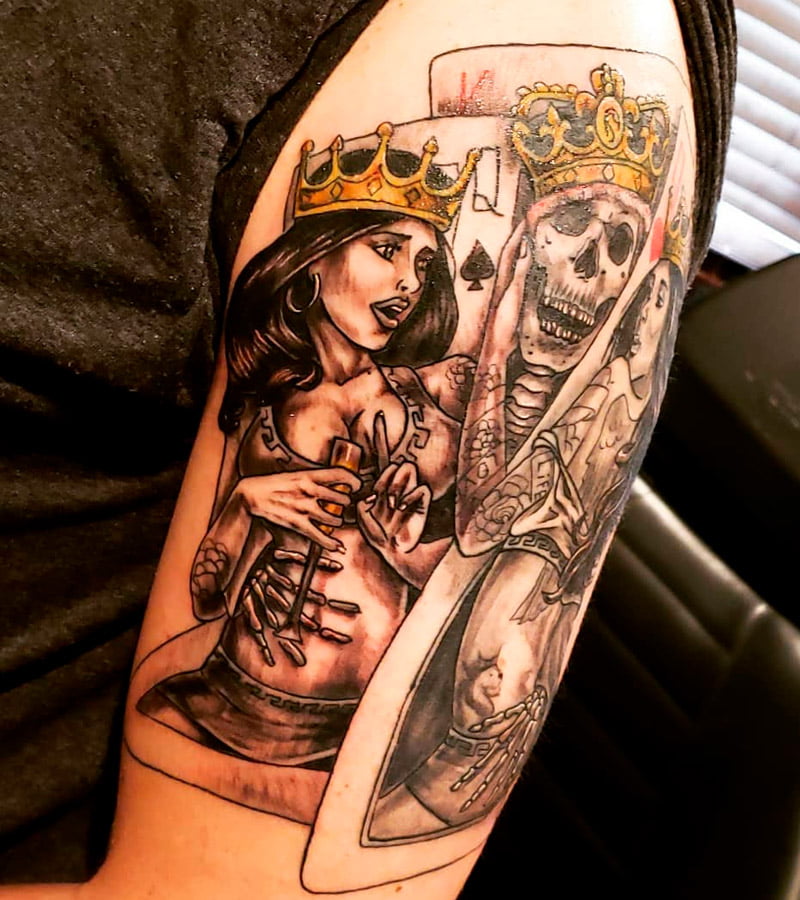 tatuajes de poker de rey y reina 9