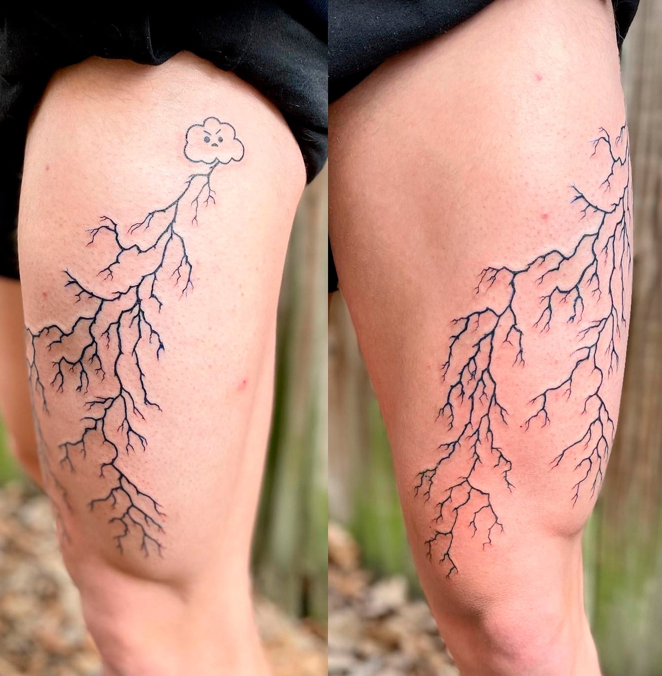 tatuajes de rayos en la pierna 6