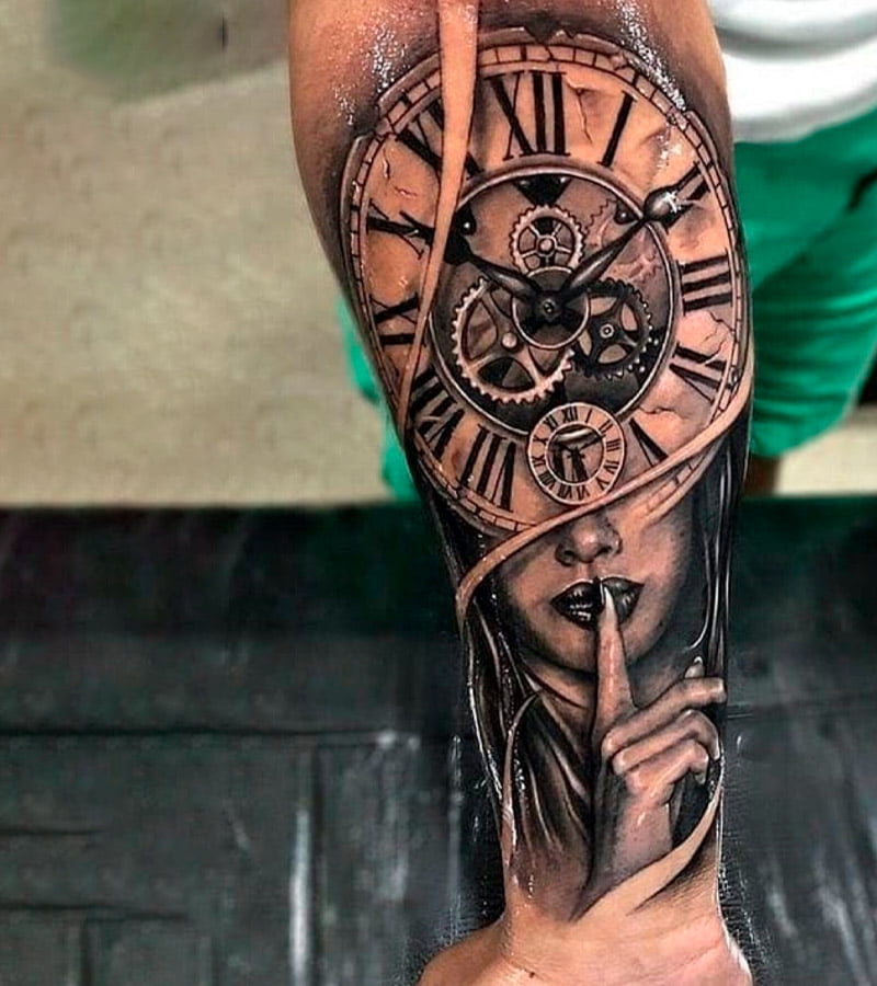 tatuajes de reloj en el brazo 1