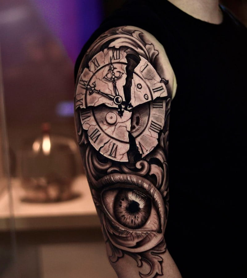 Tatuajes de reloj en el brazo