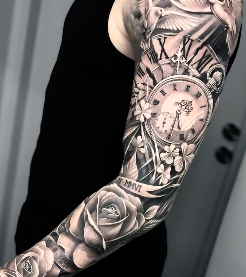 tatuajes de reloj en el brazo 5