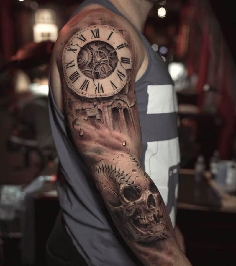 tatuajes de reloj en el brazo 8