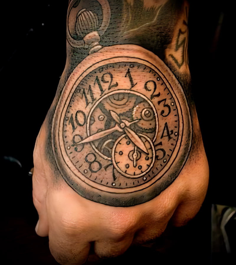 tatuajes de reloj en la mano 2
