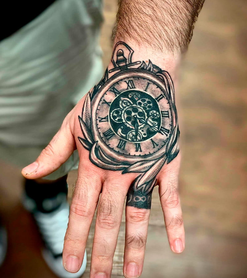 tatuajes de reloj en la mano 4