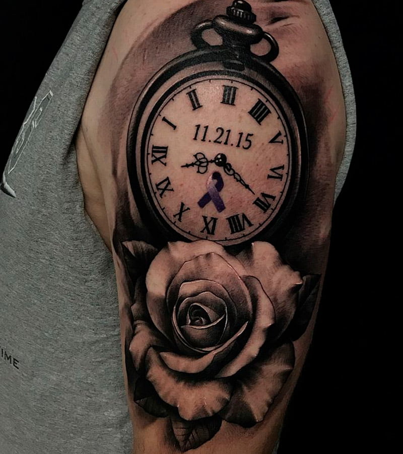 tatuajes de reloj romano 2
