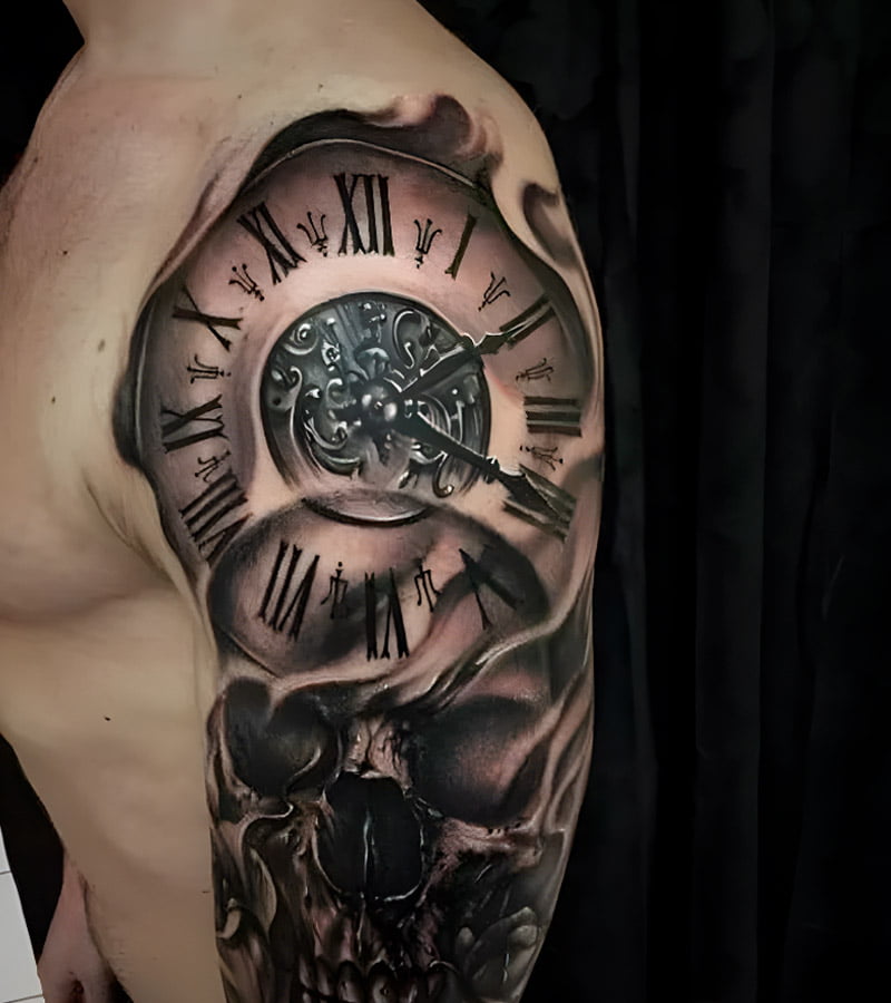 tatuajes de reloj y la santa muerte 5