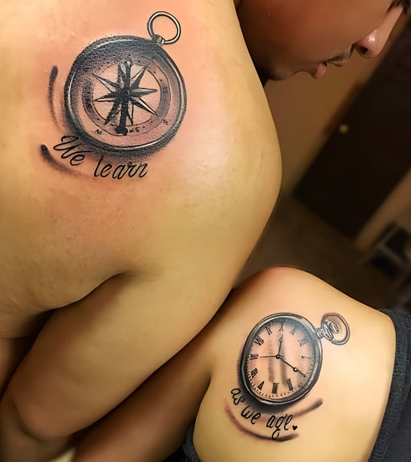 tatuajes de relojes para parejas 2