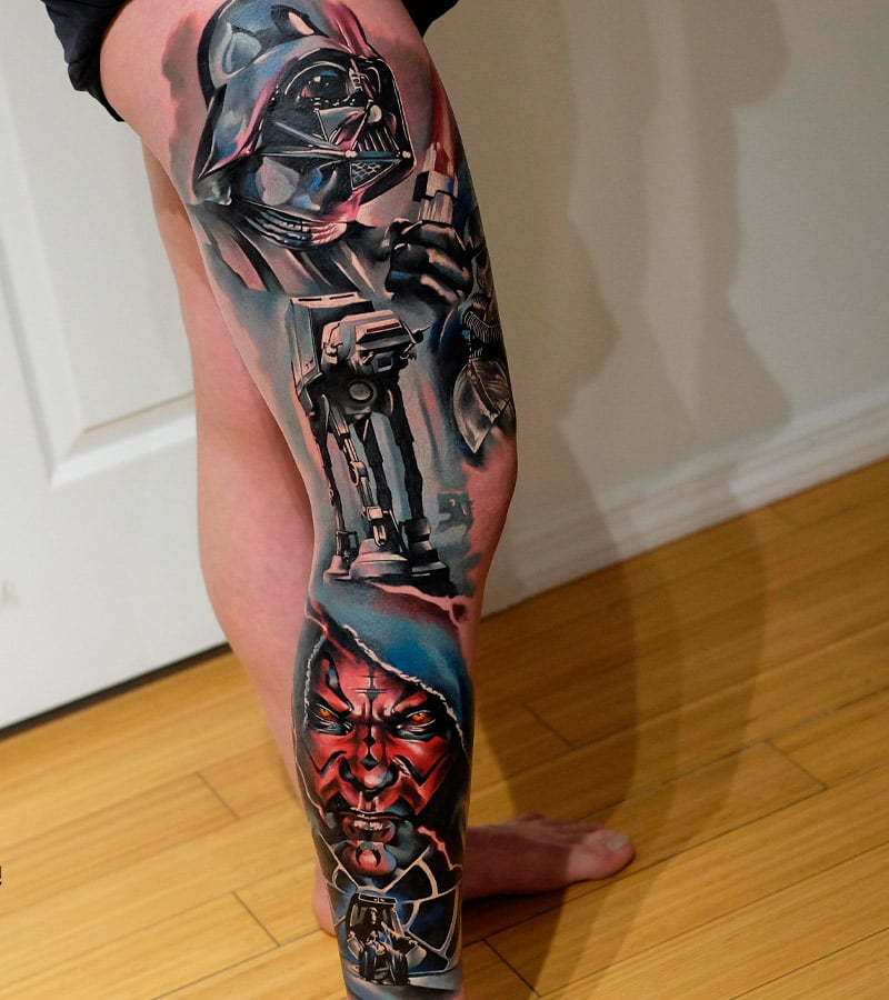 tatuajes de star wars en la pierna 3